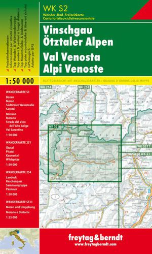 Vinschgau - Otztal Alps Hiking + Leisure Map 1:50 000