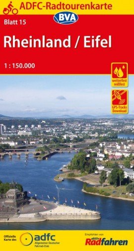 ADFC-Radtourenkarte 15 Rheinland / Eifel 1 : 150 000