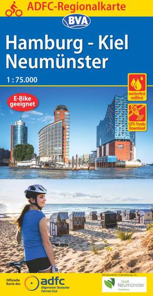 Hamburg / Kiel Neumünster cycling map