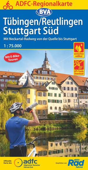 Tubingen / Reutlingen Stuttgart Süd fietskaart