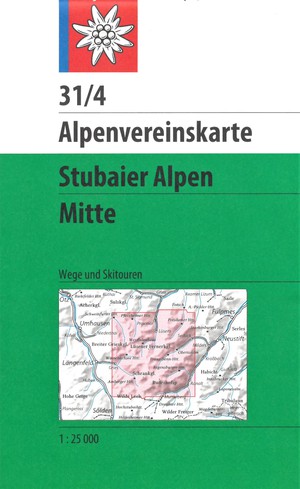 Alpenvereinskarte 31/4 Stubaier Alpen Mitte  weg+ski