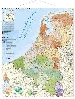 Benelux-Länder Postleitzahlen. Wandkarte
