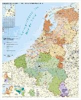 Benelux-Länder Postleitzahlen. Wandkarte Poster