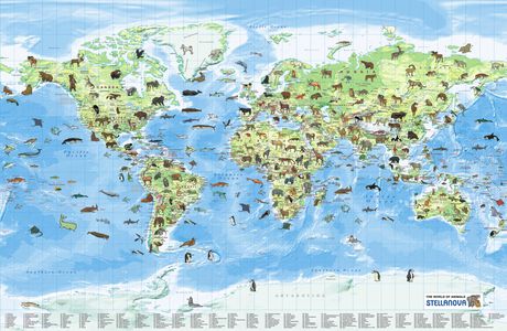 The world of Animals wandkaart