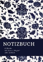 Notizbuch A5 Blanko - 100 Seiten 90g/m² - Soft Cover floral blau - FSC Papier