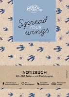 Spread Your Wings . Nachhaltiges Notizbuch in A5 mit Hardcover und Vogel-Motiv