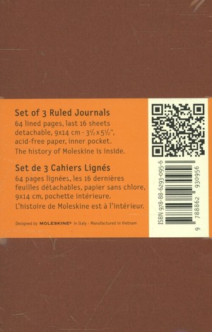 Moleskine Pocket Cahier Journals Red Ruled Set of 3
