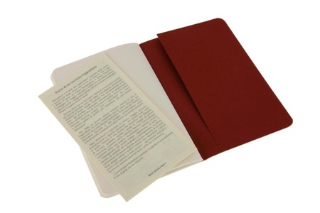 Moleskine Pocket Cahier Journals Cranberry Red Plain Set van 3