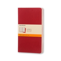 Moleskine Large Cahier Journals Red Ruled Set of 3