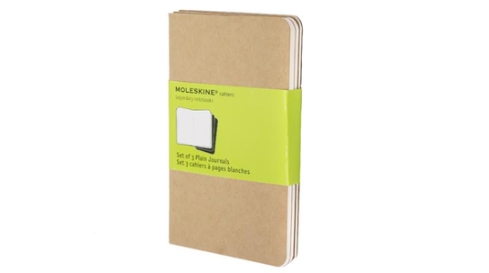 Moleskine Pocket Cahier Journals Brown Kraft Plain Set of 3