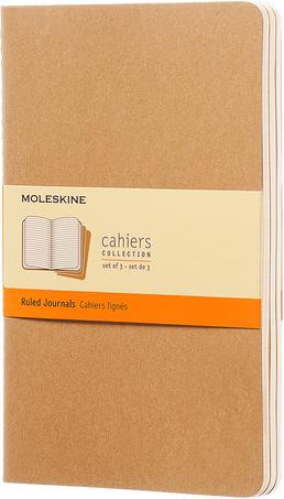 Moleskine Large Cahier Journals Brown Kraft Ruled set of 3