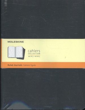Moleskine XL Cahier Journal Black Lined Set van 3