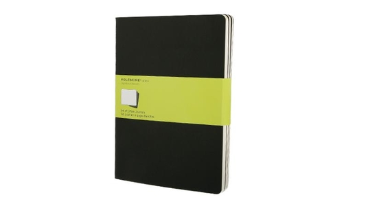 Moleskine XL Cahier Journals Black Plain Set van 3