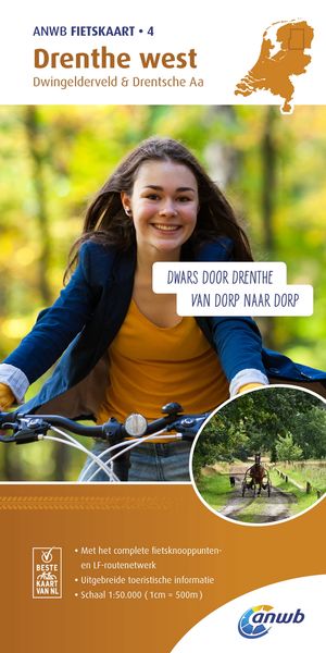 Drenthe West fietskaart Dwingelderveld & Drentsche Aa