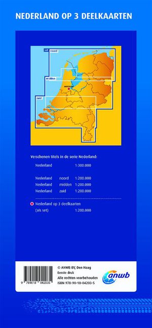 Nederland op 3 deelkaarten noord midden zud 1:200000