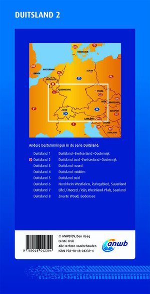ANWB wegenkaart Duitsland 2. Duitsland zuid/Zwitserland/Oostenrijk