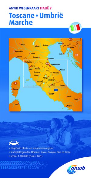 ANWB wegenkaart Italië 7. Toscane,Umbrië,Marche