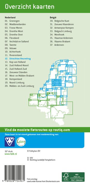 Falk VVV Fietskaart 12 Utrechtse-Heuvelrug