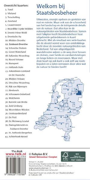 Falk Staatsbosbeheer wandelkaart 12 Zuidoost-Drenthe