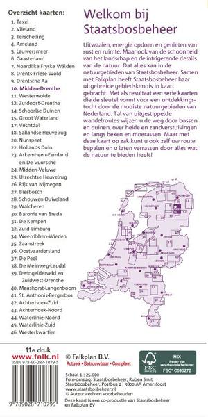 Falk Staatsbosbeheer wandelkaart 10 Midden-Drenthe