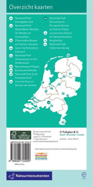 Falk Natuurmonumenten wandelkaart  10 Nationaal park de Loonse en Drunense duinen en Huis Ter Heide