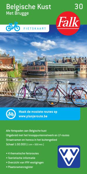 Belgische Kust met Brugge 30 fietskaart