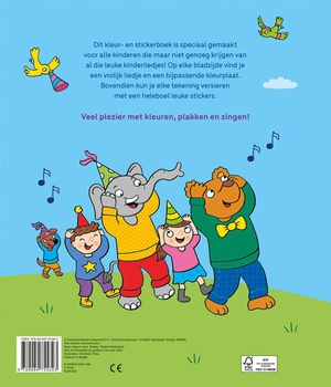 Kleur- en stickerboek met kinderliedjes 3-5 jaar