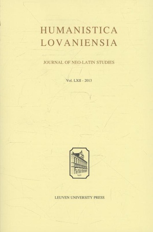 Humanistica lovaniensia Volume LXII 2013