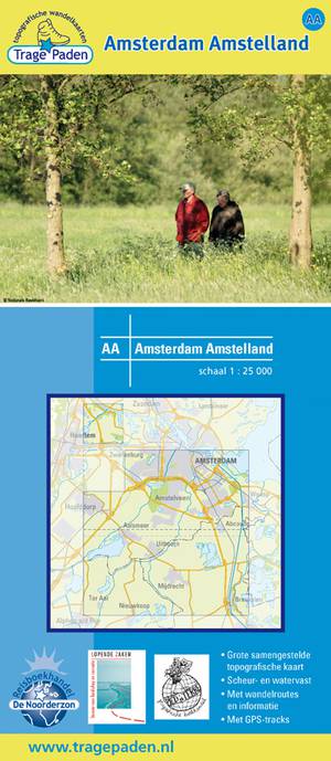 Trage Paden Amsterdam Amstelland Topografische wandelkaart