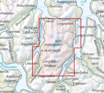 Lyngenhalvøya sør - Høyfjellskart