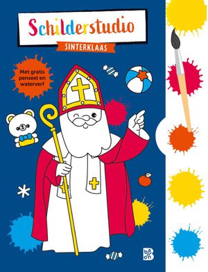 Kleurboek met verfpalet en penseel Sinterklaas
