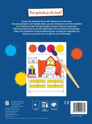 Kleurboek met verfpalet en penseel Sinterklaas