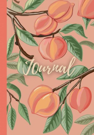 Notebook | Journal with digitally handmade Illustrated Hardcover | Peach