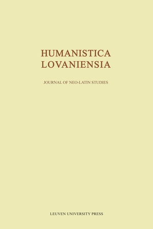 Humanistica Lovaniensia Volume LVII Volume LVII - 2008