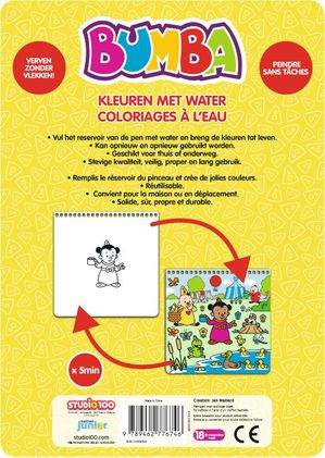 Bumba : kleurboek - Kleuren met water - dieren