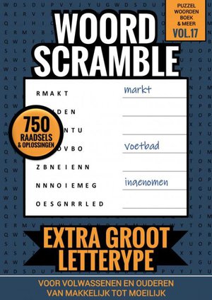 Puzzelwoordenboek & Meer Vol. 17 - Woord Scramble voor Volwassenen en Ouderen - Extra Groot Lettertype