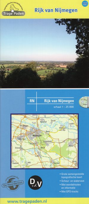 Trage Paden Rijk van Nijmegen Topografische wandelkaart
