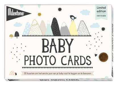 Baby photo cards over the moon