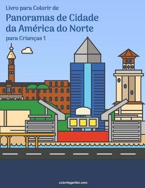 Livro para Colorir de Panoramas de Cidade da América do Norte para Crianças 1
