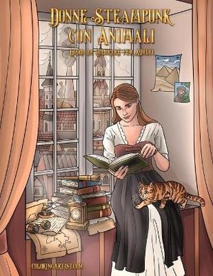 Donne Steampunk con Animali Libro da Colorare per Adulti