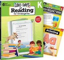 180 Days Reading, High-Frequency Words, & Printing Grade K: 3-Book Set