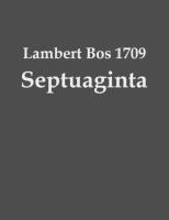 Lambert Bos 1709 Septuaginta