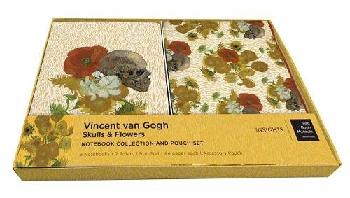 Van Gogh Skulls and Flowers Sewn Notebook Collection and Pouch Set
