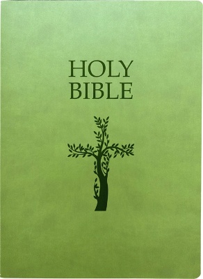 KJV Holy Bible, Cross Design, Large Print, Olive Ultrasoft